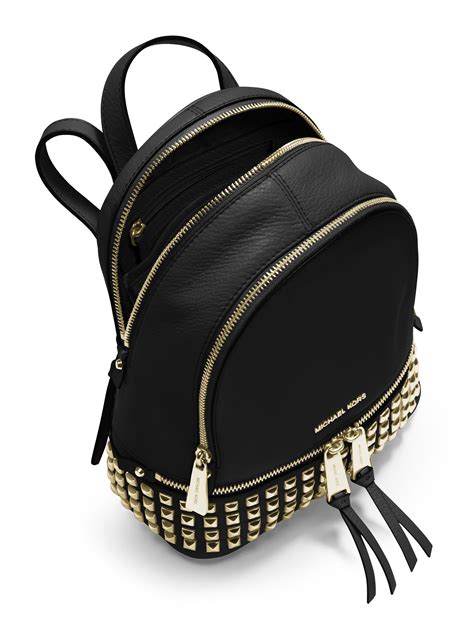 michael kors rhea small backpack black|Michael Kors rhea studded backpack.